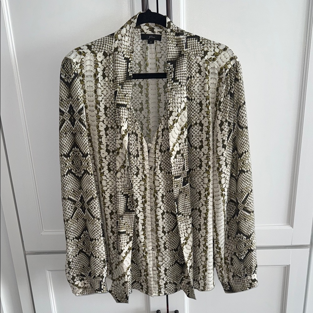 J Crew Elegant Snake Print Top